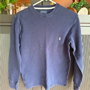 🔵 Polo Ralph Lauren Waffle Knit Long Sleeve Shirt Men’s Small Dark Blue